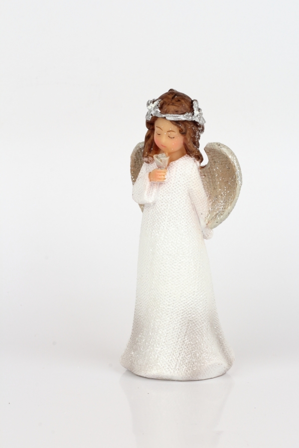 Vianočný anjel s ruží 14cm