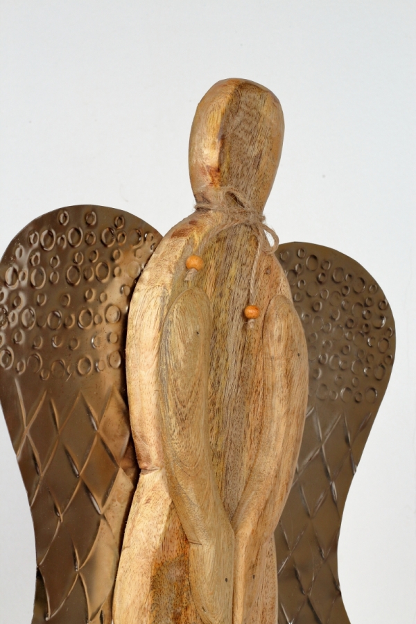 Luxusná vianočná dekorácia anjel drevený 63cm