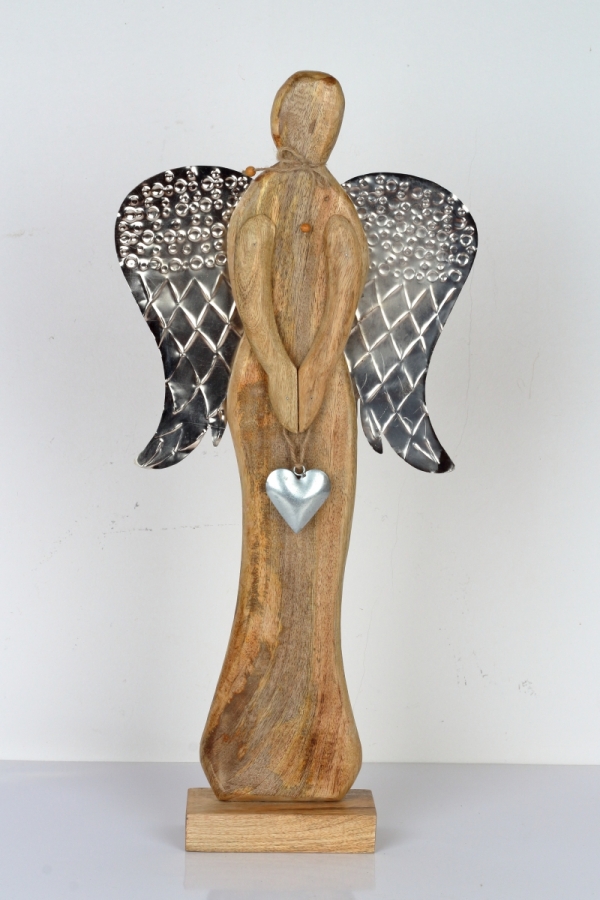 Luxusná vianočná dekorácia anjel drevený 63cm