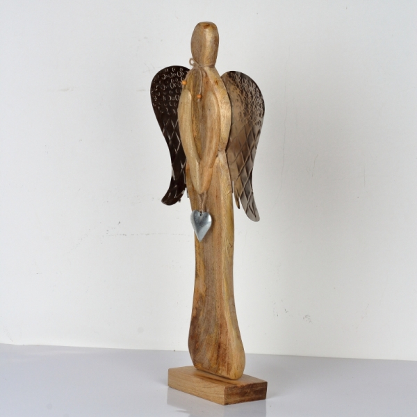 Luxusná vianočná dekorácia anjel drevený 63cm