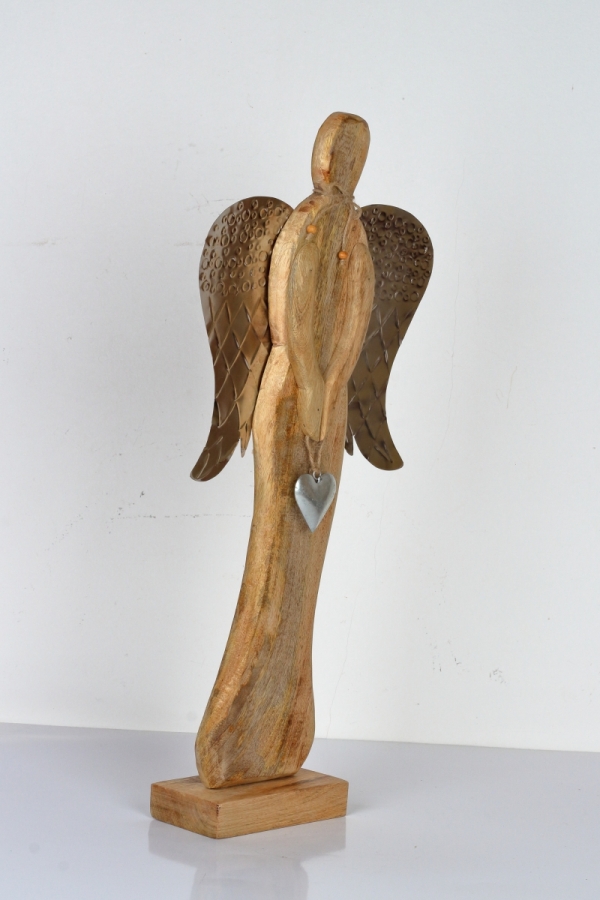 Luxusná vianočná dekorácia anjel drevený 63cm