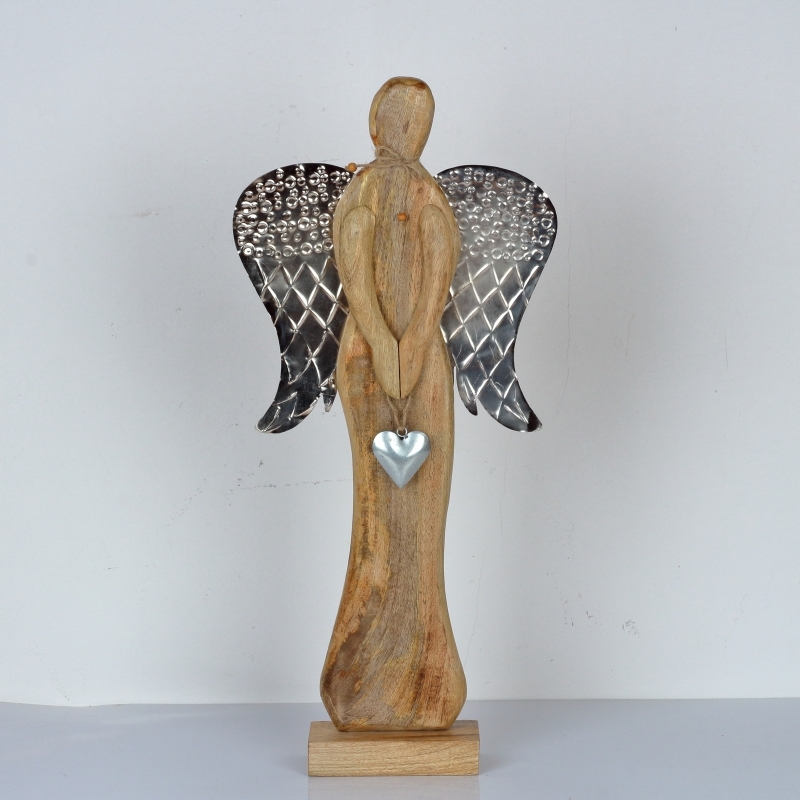 Luxusná vianočná dekorácia anjel drevený 63cm