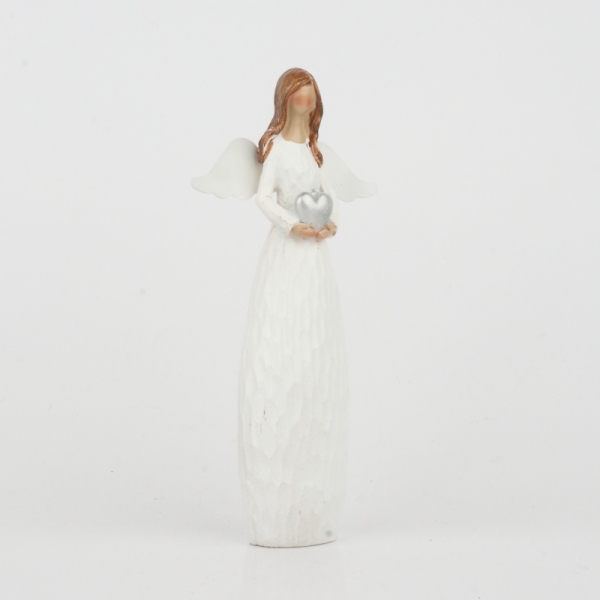 Vianočné dekorácie anjel so strieborným srdcom