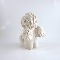 Vianočné dekorácie Anjel sediaci biely 22,5 cm