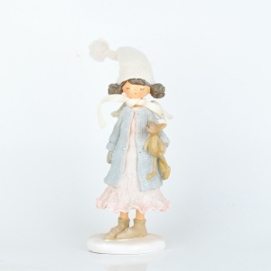 Vianočné dekorácie anjelik v čiapke s líškou 11x35x10cm