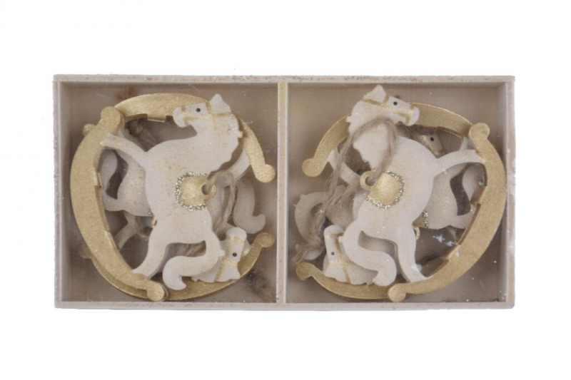 Vianočná dekorácia hojdací koník 14,5x2,5x7,5cm
