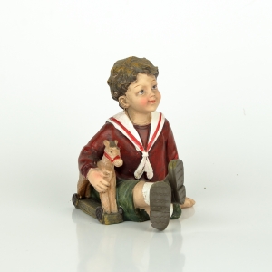 Vianočná dekorácia chlapec s koníkom