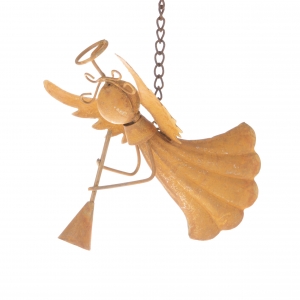 Vianočné dekorácie kovový anjel 14cm