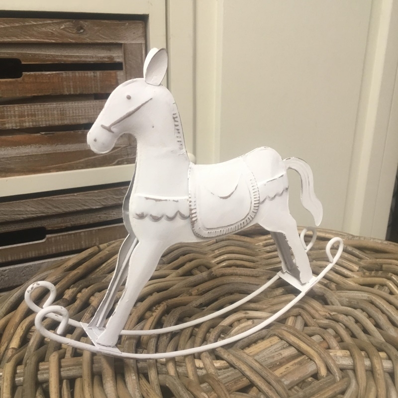 Vianočné dekorácie kovový koník 20,5cm