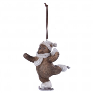 Vianočné dekorácie medveď na korčuliach 12,5cm
