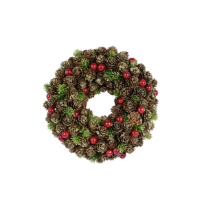 Vianočné dekorácie na dvere šiškový veniec 23x23x5, 5cm