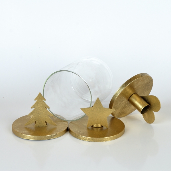 Vianočná dekorácia na stôl 11,5x20cm dóza s hviezdou