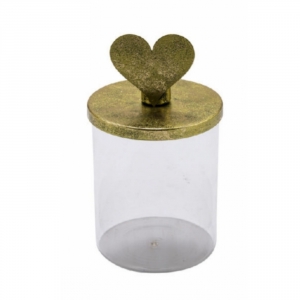 Vianočná dekorácia na stôl 11,5x20cm dóza so srdcom