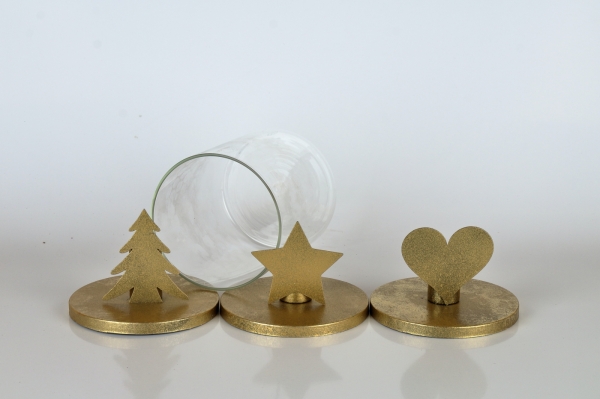 Vianočná dekorácia na stôl 11,5x20cm dóza so srdcom