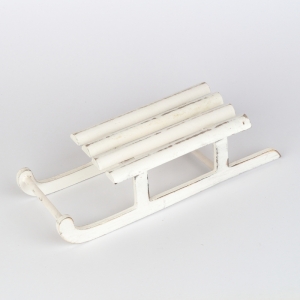 Vianočná dekorácia sánky biele 22x8x6cm