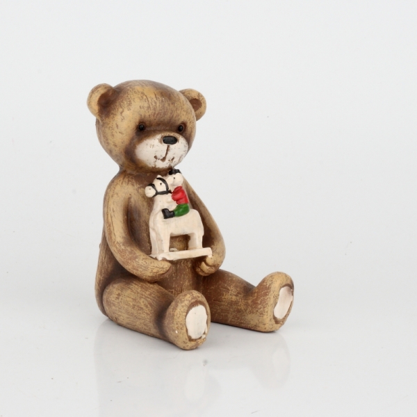 Vianočná dekorácia soška medvedíka s koníkom 11cm