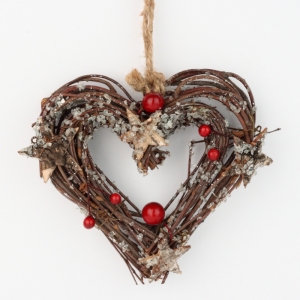 Vianočná dekorácia srdce 16x16cm