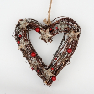 Vianočná dekorácia srdce 24x24cm