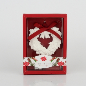 Vianočná dekorácia - vonný íl škorica a jablko v dárčekovom balenie 10,5 × 15 × 2,5 cm