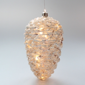 Vianočné dekorácie závesná svietiace šiška 21cm