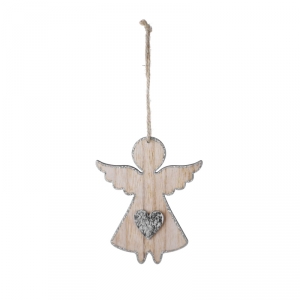 Vianočné dekorácie závesný anjel so srdcom