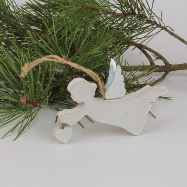 Vianočná dekorácia - závesný anjelik 9×8,5cm