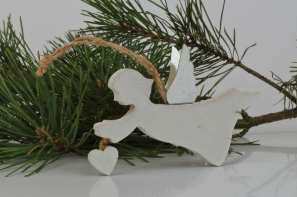 Vianočná dekorácia - závesný anjelik 9×8,5cm