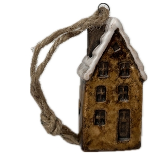 Vianočné dekorácie závesný domček 3x2x7cm Typ C