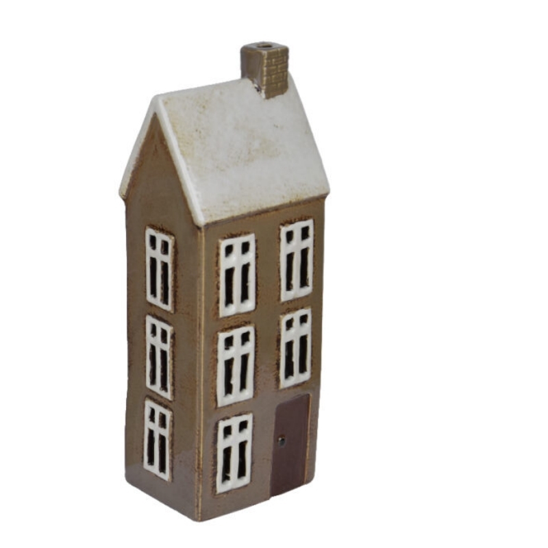 Vianočný domček na sviečku hnedý