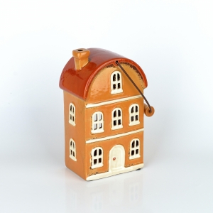 Vianočný domček okrový s úchytom