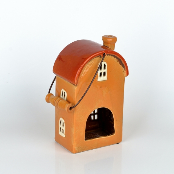 Vianočný domček okrový s úchytom