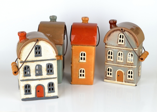 Vianočný domček okrový s úchytom