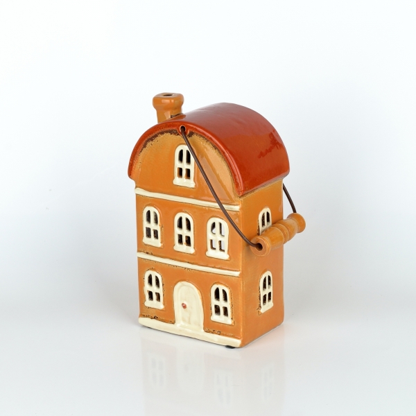 Vianočný domček okrový s úchytom