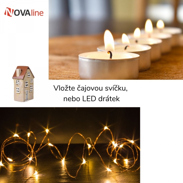 Vianočný domček porcelánový 10x8, 5x18cm