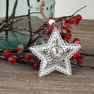 Vianočná kovová ozdoba hviezda 7cm