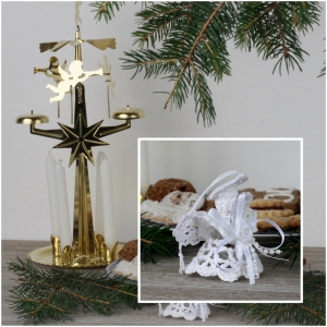 Vianočná ozdoba háčkovaný anjel 5cm