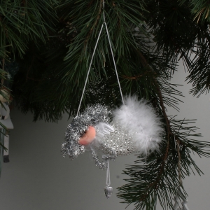 Vianočná ozdoba látkový anjel 8x12cm