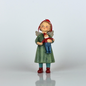 Vianočná ozdoba na stromček anjelik so škriatkom 4x10x4cm