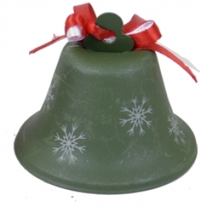 Vianočná ozdoba na stromček zvonček s mašľou zelený