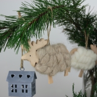 Vianočná ozdoba - sob sv. hnedý 13x10cm