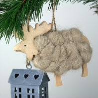 Vianočná ozdoba - sob sv. hnedý 13x10cm