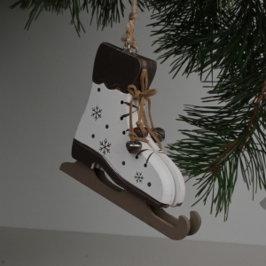 Vianočná ozdoba závesné korčule 12x10cm