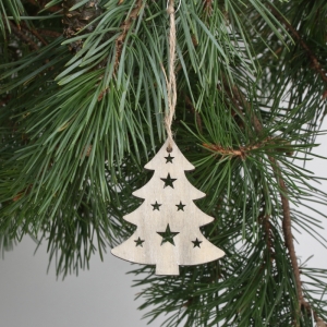 Vianočné ozdoby -  závesný stromček 7cm (6ks)