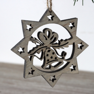 Vianočné ozdoby 2018 hviezda hnedá 7cm (set 6ks)