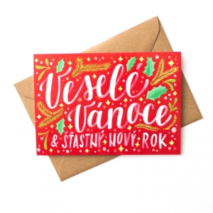 Vianočné prianie Veselé Vianoce - Šťastný Nový rok