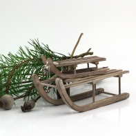 Vianočné sane hnedé veľké 5,5x19x8cm