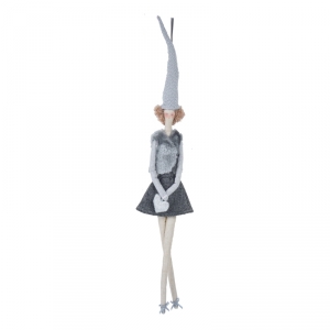 Vianočný škriatok šedý 60cm