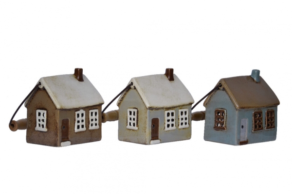 Vianočný svietnik do okna domček hnedý