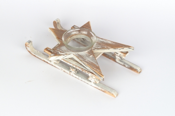 Vianočný svietnik na čajovú sviečku hviezda 22cm