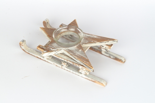 Vianočný svietnik na čajovú sviečku hviezda 22cm